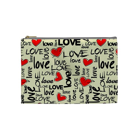 Love Abstract Background Love Textures Cosmetic Bag (Medium) from ArtsNow.com Front