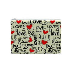 Love Abstract Background Love Textures Cosmetic Bag (Medium) from ArtsNow.com Front