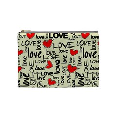 Love Abstract Background Love Textures Cosmetic Bag (Medium) from ArtsNow.com Front