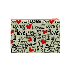 Love Abstract Background Love Textures Cosmetic Bag (Medium) from ArtsNow.com Back