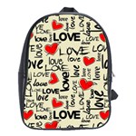 Love Abstract Background Love Textures School Bag (Large)