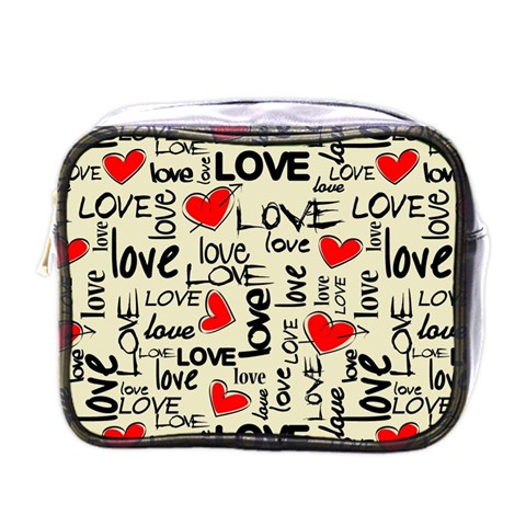 Love Abstract Background Love Textures Mini Toiletries Bag (One Side) from ArtsNow.com Front