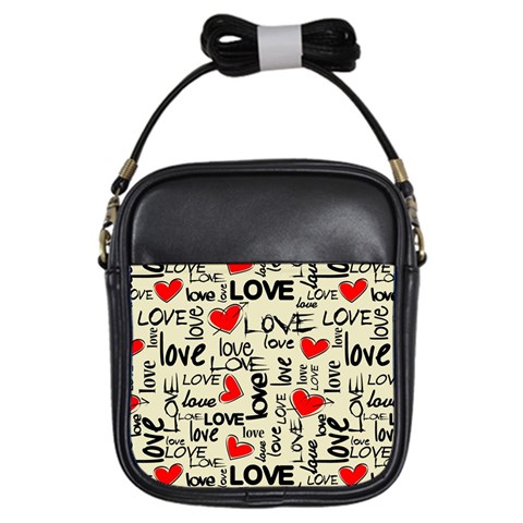 Love Abstract Background Love Textures Girls Sling Bag from ArtsNow.com Front