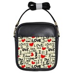 Love Abstract Background Love Textures Girls Sling Bag