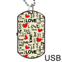 Love Abstract Background Love Textures Dog Tag USB Flash (Two Sides) from ArtsNow.com Front