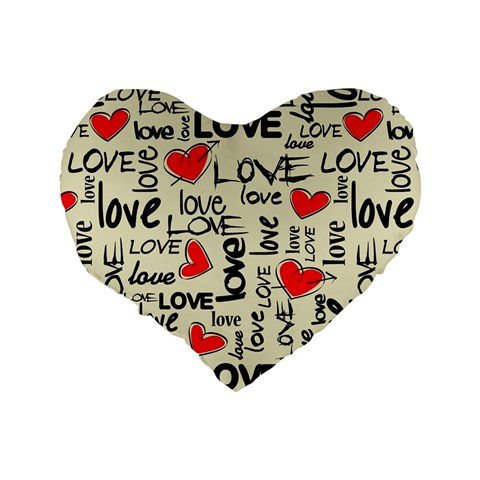 Love Abstract Background Love Textures Standard 16  Premium Heart Shape Cushions from ArtsNow.com Back