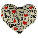 Love Abstract Background Love Textures Large 19  Premium Heart Shape Cushions