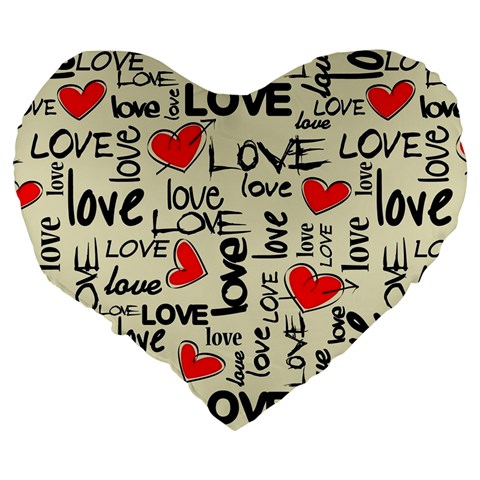 Love Abstract Background Love Textures Large 19  Premium Heart Shape Cushions from ArtsNow.com Back