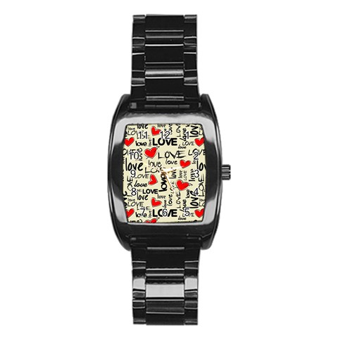 Love Abstract Background Love Textures Stainless Steel Barrel Watch from ArtsNow.com Front