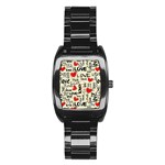 Love Abstract Background Love Textures Stainless Steel Barrel Watch