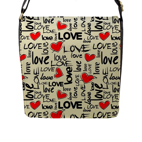 Love Abstract Background Love Textures Flap Closure Messenger Bag (L) from ArtsNow.com Front