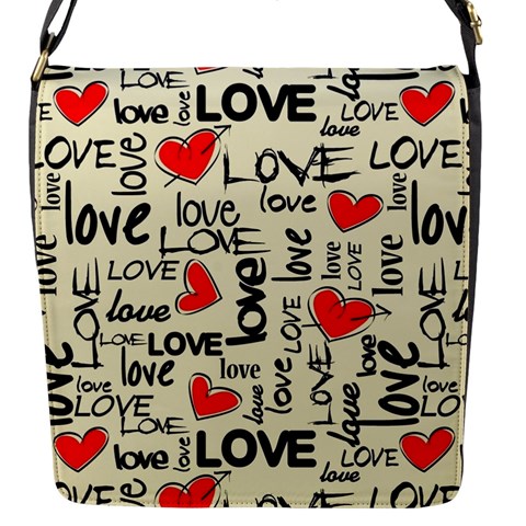 Love Abstract Background Love Textures Flap Closure Messenger Bag (S) from ArtsNow.com Front