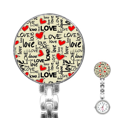 Love Abstract Background Love Textures Stainless Steel Nurses Watch from ArtsNow.com Front