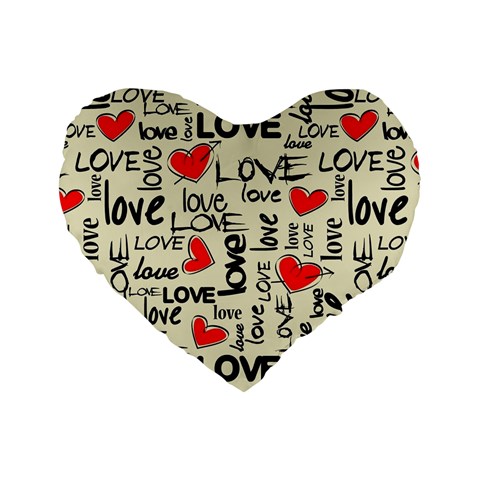 Love Abstract Background Love Textures Standard 16  Premium Flano Heart Shape Cushions from ArtsNow.com Front