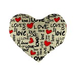 Love Abstract Background Love Textures Standard 16  Premium Flano Heart Shape Cushions