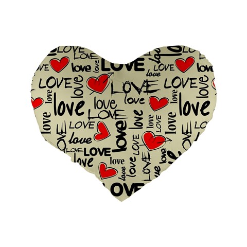 Love Abstract Background Love Textures Standard 16  Premium Flano Heart Shape Cushions from ArtsNow.com Back