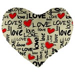 Love Abstract Background Love Textures Large 19  Premium Flano Heart Shape Cushions