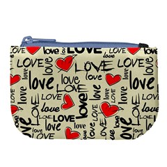 Love Abstract Background Love Textures Large Coin Purse from ArtsNow.com Front