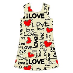 Love Abstract Background Love Textures Kids  Short Sleeve Velvet Dress from ArtsNow.com Front