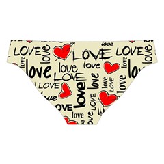 Love Abstract Background Love Textures Cross Back Hipster Bikini Set from ArtsNow.com Back Under