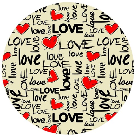 Love Abstract Background Love Textures Wooden Bottle Opener (Round) from ArtsNow.com Front