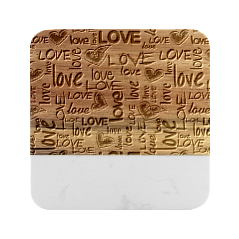 Love Abstract Background Love Textures Marble Wood Coaster (Square) from ArtsNow.com Front