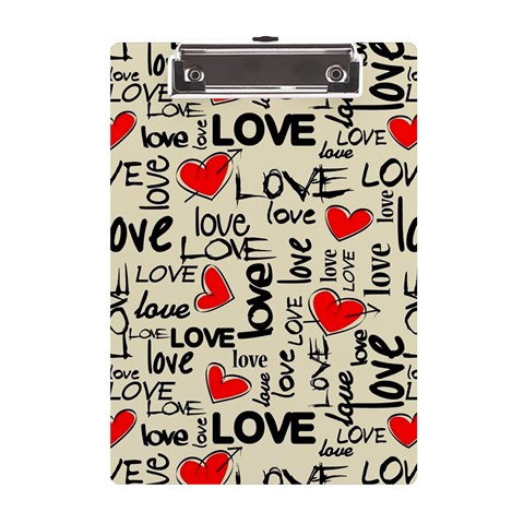 Love Abstract Background Love Textures A5 Acrylic Clipboard from ArtsNow.com Front