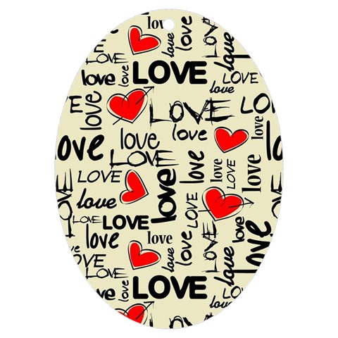 Love Abstract Background Love Textures UV Print Acrylic Ornament Oval from ArtsNow.com Front