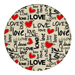 Love Abstract Background Love Textures Round Glass Fridge Magnet (4 pack)