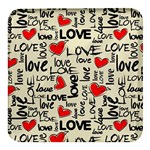 Love Abstract Background Love Textures Square Glass Fridge Magnet (4 pack)