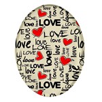 Love Abstract Background Love Textures Oval Glass Fridge Magnet (4 pack)