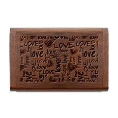 Love Abstract Background Love Textures Wood Oval USB Flash Drive from ArtsNow.com Box