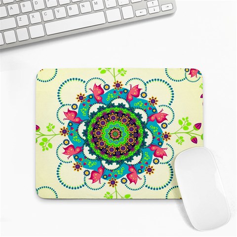 Mandala Flowers, Abstract, Butterflies, Floral, Pattern Small Mousepad from ArtsNow.com Front