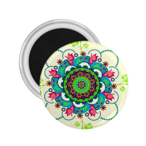 Mandala Flowers, Abstract, Butterflies, Floral, Pattern 2.25  Magnets from ArtsNow.com Front