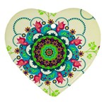 Mandala Flowers, Abstract, Butterflies, Floral, Pattern Ornament (Heart)