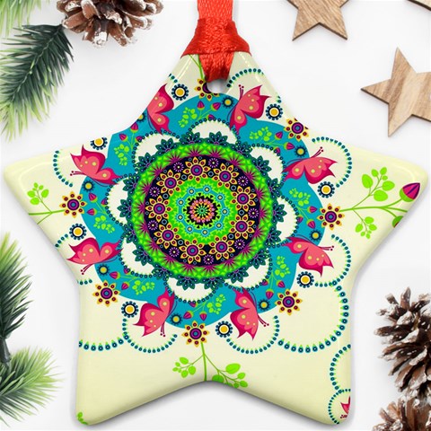 Mandala Flowers, Abstract, Butterflies, Floral, Pattern Ornament (Star) from ArtsNow.com Front