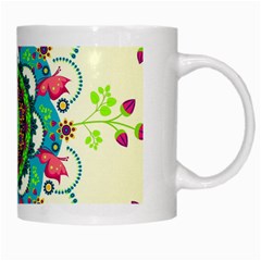 Mandala Flowers, Abstract, Butterflies, Floral, Pattern White Mug from ArtsNow.com Right