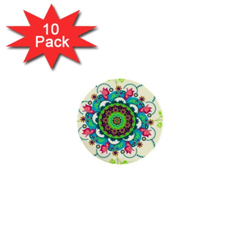 Mandala Flowers, Abstract, Butterflies, Floral, Pattern 1  Mini Buttons (10 pack)  from ArtsNow.com Front