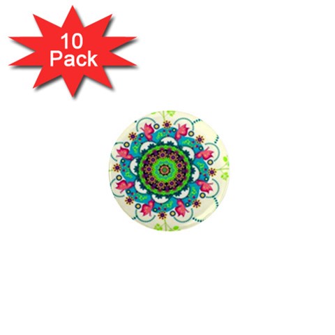 Mandala Flowers, Abstract, Butterflies, Floral, Pattern 1  Mini Magnet (10 pack)  from ArtsNow.com Front