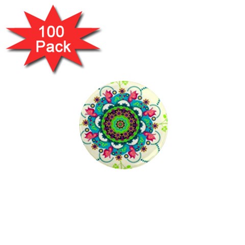 Mandala Flowers, Abstract, Butterflies, Floral, Pattern 1  Mini Magnets (100 pack)  from ArtsNow.com Front