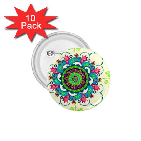 Mandala Flowers, Abstract, Butterflies, Floral, Pattern 1.75  Buttons (10 pack) from ArtsNow.com Front