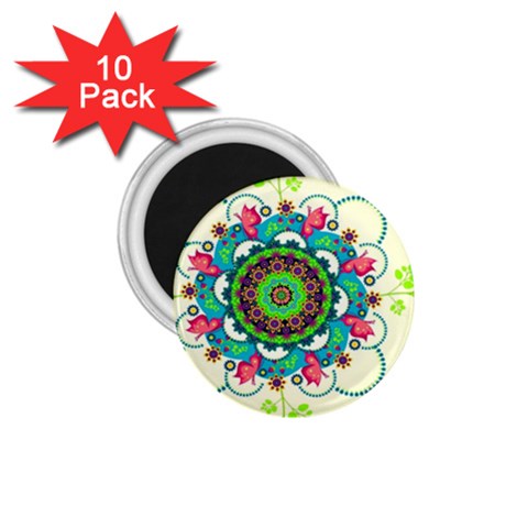 Mandala Flowers, Abstract, Butterflies, Floral, Pattern 1.75  Magnets (10 pack)  from ArtsNow.com Front