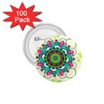 Mandala Flowers, Abstract, Butterflies, Floral, Pattern 1.75  Buttons (100 pack) 