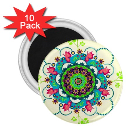 Mandala Flowers, Abstract, Butterflies, Floral, Pattern 2.25  Magnets (10 pack)  from ArtsNow.com Front