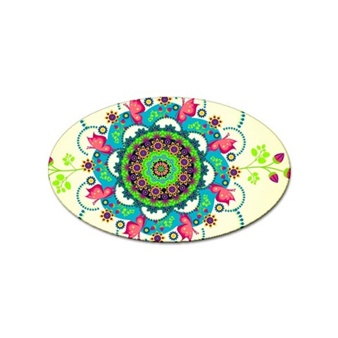 Mandala Flowers, Abstract, Butterflies, Floral, Pattern Sticker (Oval) from ArtsNow.com Front