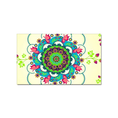 Mandala Flowers, Abstract, Butterflies, Floral, Pattern Sticker (Rectangular) from ArtsNow.com Front