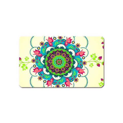 Mandala Flowers, Abstract, Butterflies, Floral, Pattern Magnet (Name Card) from ArtsNow.com Front