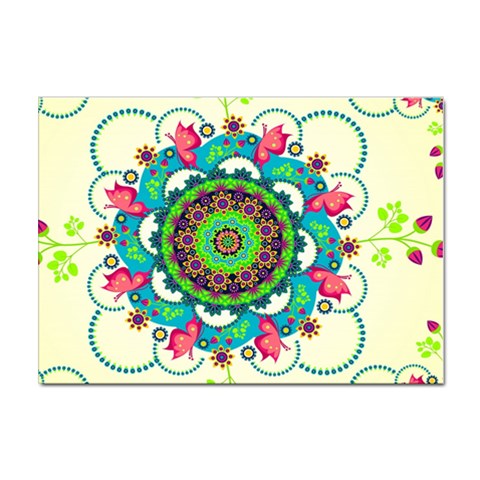 Mandala Flowers, Abstract, Butterflies, Floral, Pattern Sticker A4 (10 pack) from ArtsNow.com Front