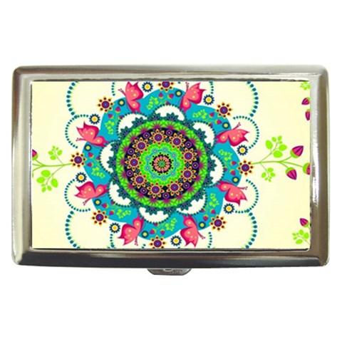 Mandala Flowers, Abstract, Butterflies, Floral, Pattern Cigarette Money Case from ArtsNow.com Front