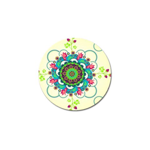 Mandala Flowers, Abstract, Butterflies, Floral, Pattern Golf Ball Marker from ArtsNow.com Front